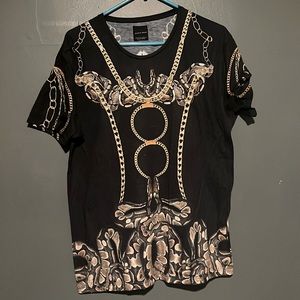 Zara shirt Black & gold with snakes and chains